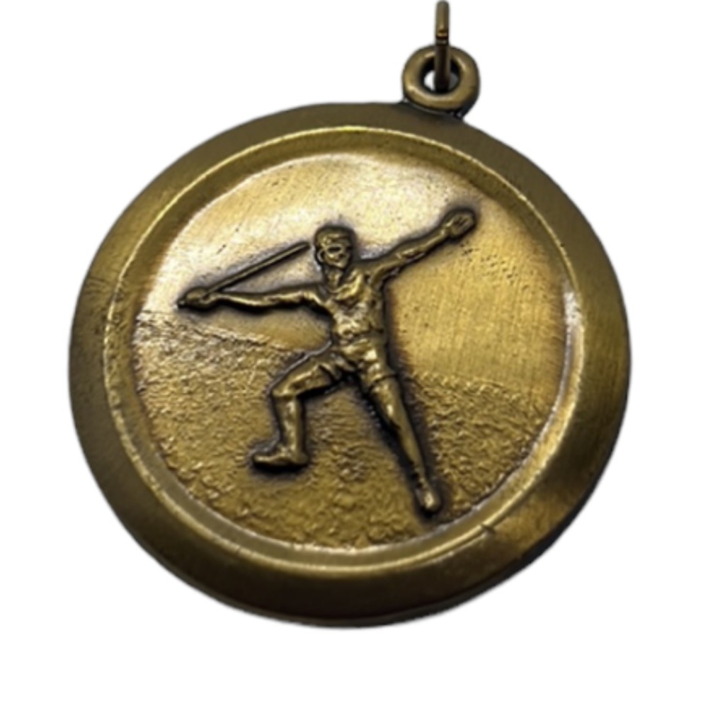 JAVELIN TRACK AND FIELD SPORTS PENDANT MEDAL VINTAGE